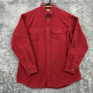 Cabela's Chamois Shirt Mens Large Tall Heavyweight Button Up Outdoor Workwear